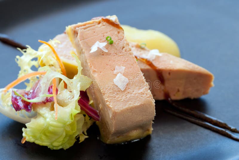 Dichte omhooggaand van Foie micuit. stock afbeelding Dichte omhooggaand van Foie micuit. stock afbeelding