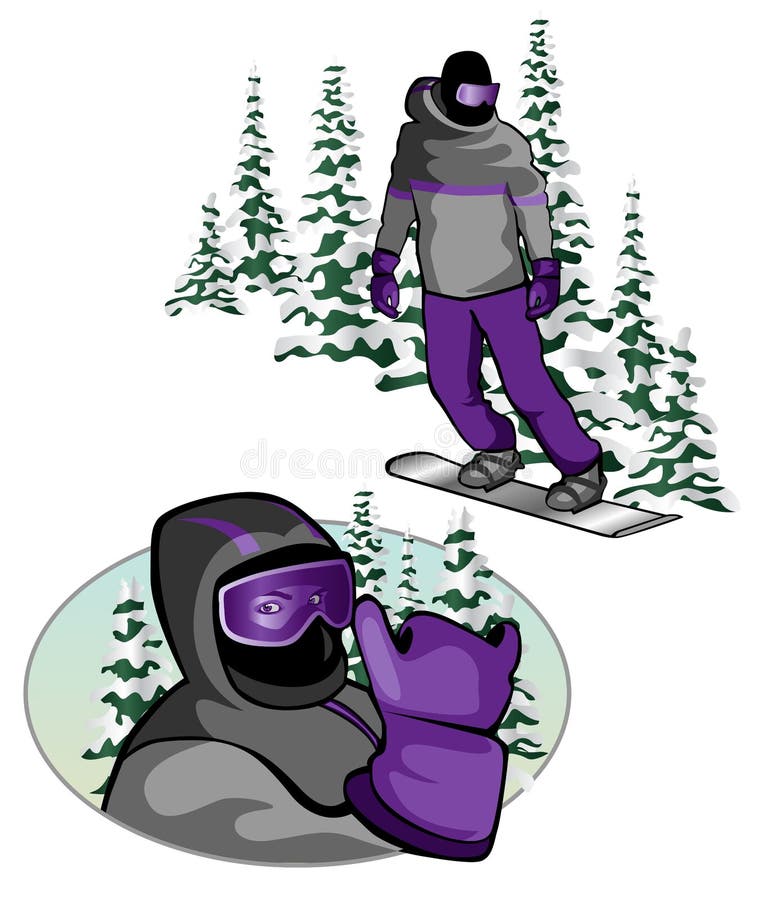 Snowboarder close-up stock illustratie