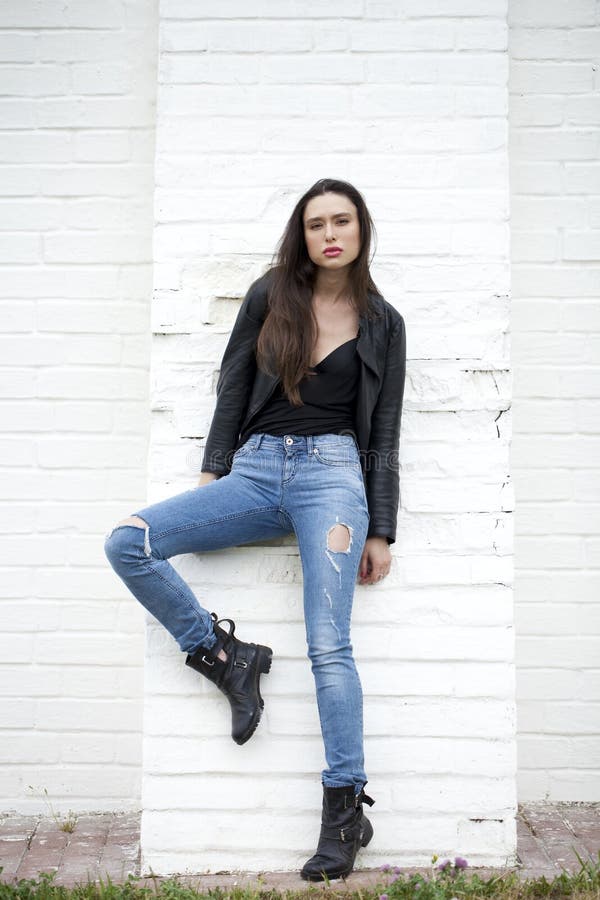 Dichte vrouwelijke jeans royalty-vrije stock foto's