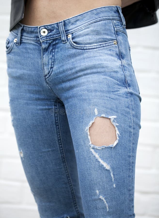 Dichte vrouwelijke jeans royalty-vrije stock foto