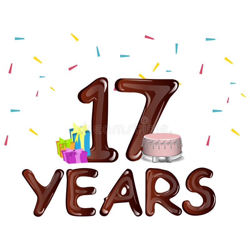 Diciassette anni di anniversario di carta di celebrazione royalty illustrazione gratis Diciassette anni di anniversario di carta di celebrazione royalty illustrazione gratis
