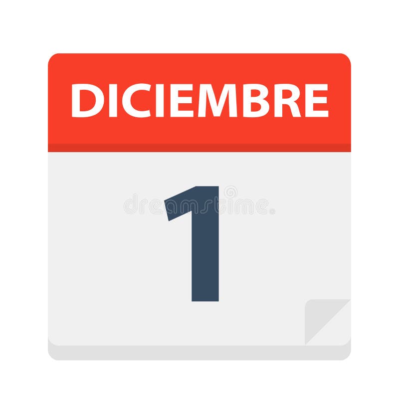 Diciembre - December English and Spanish Stock Vector - Illustration of