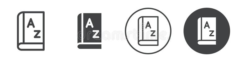 Dictionary book icon Vector logo outline royalty free illustration