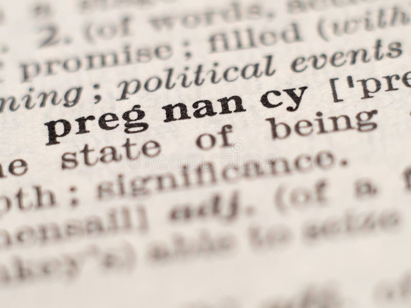 Dictionary Definition of Word Pregnancy Stock Photo Image of