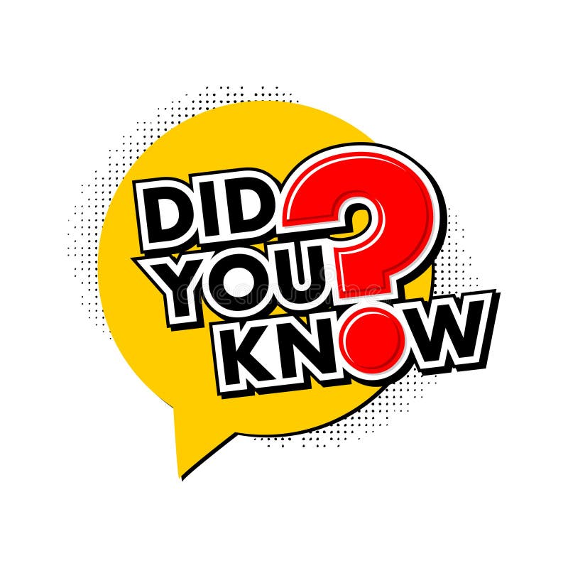 Did You Know Interesting Fact Stock Vector - Illustration of answer