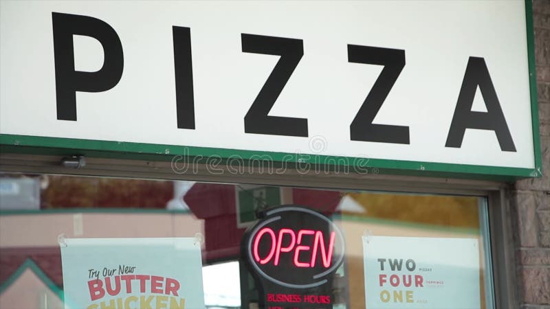 Didascalia della pizza, segno di scrittura testo sopra la finestra con animazione 128
