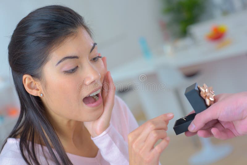 She Didnt Expect Such Surprise Stock Image Image Of Togetherness