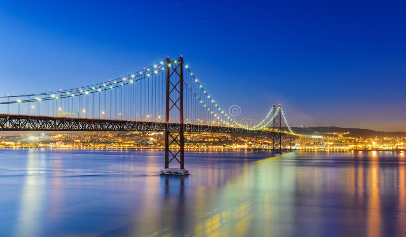 Die 25 de Abril Bridge in Lissabon, Portugal