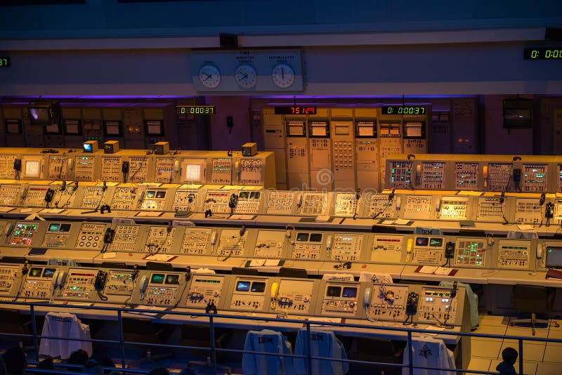 The actual mission control center for the Apollo moon landings and program. The technology and equipment are located at the NASA Kennedy Space Center. Cape Canaveral, Florida is a popular tourist travel destination for people on holiday or vacation. The actual mission control center for the Apollo moon landings and program. The technology and equipment are located at the NASA Kennedy Space Center. Cape Canaveral, Florida is a popular tourist travel destination for people on holiday or vacation.