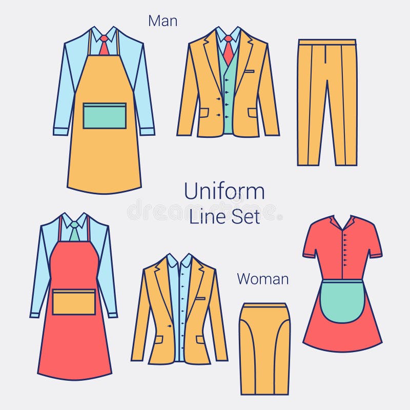 Die Ausstattungen Fur Die Berufsgeschaftsfrauen Und Die Manner Formelle Kleidung Fur Frauen Und Manner Uniform Schutzblech Jack Vektor Abbildung Illustration Von Ausstattung Schutzblech 66665778