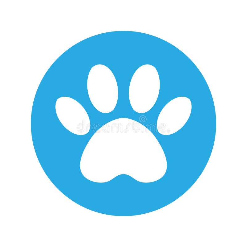 Die Bahn des Hundes im blauen Kreis Katzen- und Hundepfotenabdruck innerhalb des Kreises lizenzfreie abbildung Die Bahn des Hundes im blauen Kreis Katzen- und Hundepfotenabdruck innerhalb des Kreises lizenzfreie abbildung