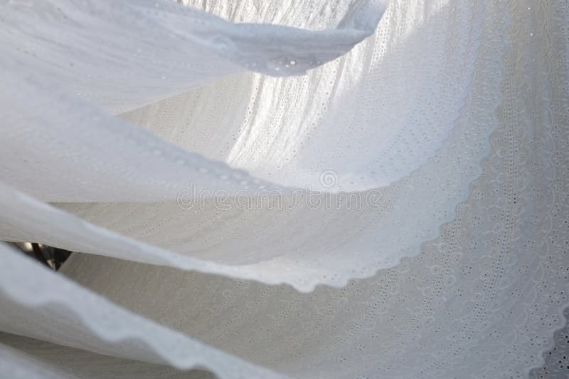 Die Beschaffenheit der Spitzes dünnes Gewebe gemacht vom Garn oder vom Thread stockfoto