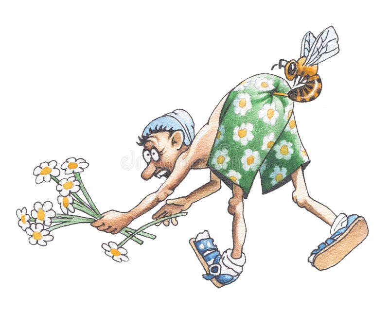 Die Bienenbissen im Esel vektor abbildung Die Bienenbissen im Esel vektor abbildung