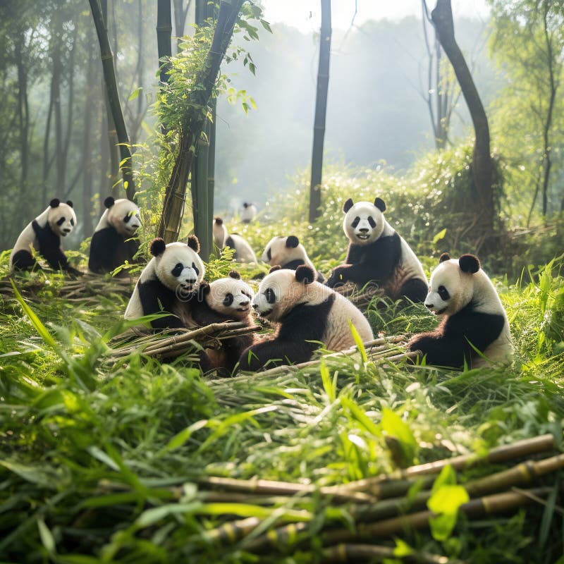 The Chengdu Research Base of Giant Panda Breeding Made With Generative AI illustration. The Chengdu Research Base of Giant Panda Breeding Made With Generative AI illustration