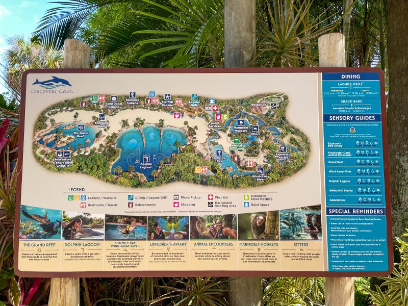 Die 'Discovery Cove Park Map' in Orlando florida
