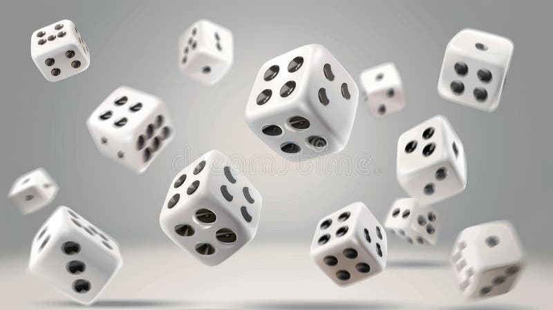 The three-dimensional playing dice feature different dots from 1 to 6 for the casino game or gambling concept. Six-sided spot dies. Poker and backgammon falling craps.. AI generated. The three-dimensional playing dice feature different dots from 1 to 6 for the casino game or gambling concept. Six-sided spot dies. Poker and backgammon falling craps.. AI generated