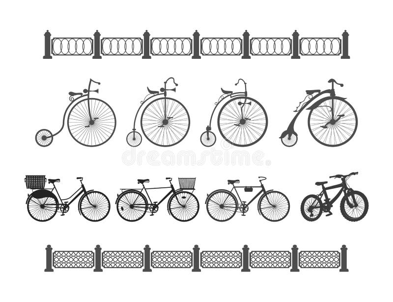 Die Entwicklung Des Fahrrades Vom Alten Zum Modernen Vektor Abbildung -  Illustration von auslegung, gang: 58226489