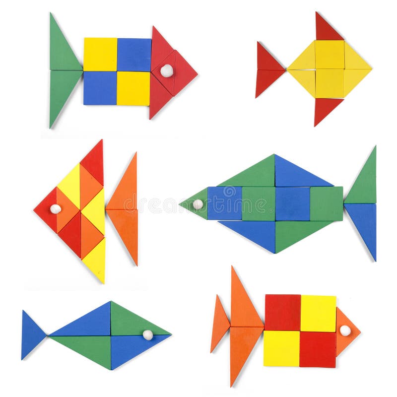 Die Fische eingestellt von den geometrischen Zahlen stockbilder Die Fische eingestellt von den geometrischen Zahlen stockbilder