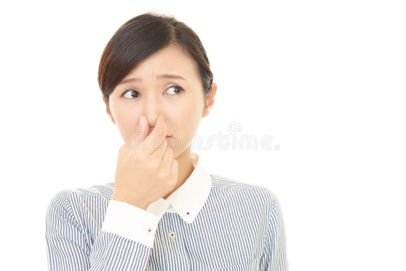 Die Frau, die eine Nase in der Kontrolle hält stockfotos Die Frau, die eine Nase in der Kontrolle hält stockfotos