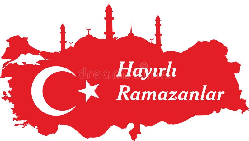 Die gl?cklichen Ramadan-T?rkischen sprechen: Hayirli ramazanlar stock abbildung Die gl?cklichen Ramadan-T?rkischen sprechen: Hayirli ramazanlar stock abbildung