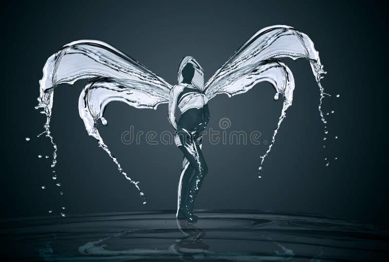 Die Göttin des Wassers wird vorbei spritzt vom Wasser gebildet lizenzfreies stockfoto Die Göttin des Wassers wird vorbei spritzt vom Wasser gebildet lizenzfreies stockfoto