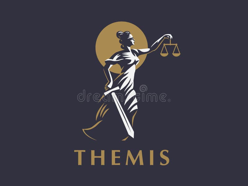 Die Göttin Themis mit einer Klinge von Gerechtigkeit und von Gewichten in ihren Händen stock abbildung Die Göttin Themis mit einer Klinge von Gerechtigkeit und von Gewichten in ihren Händen stock abbildung