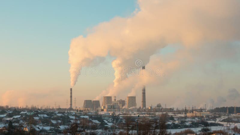 Die Industrie Timelapse schoss am Abend