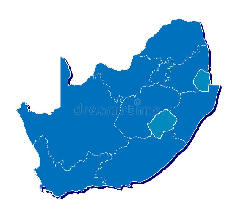 Südafrika-Karte in 3D lizenzfreie abbildung Südafrika-Karte in 3D lizenzfreie abbildung