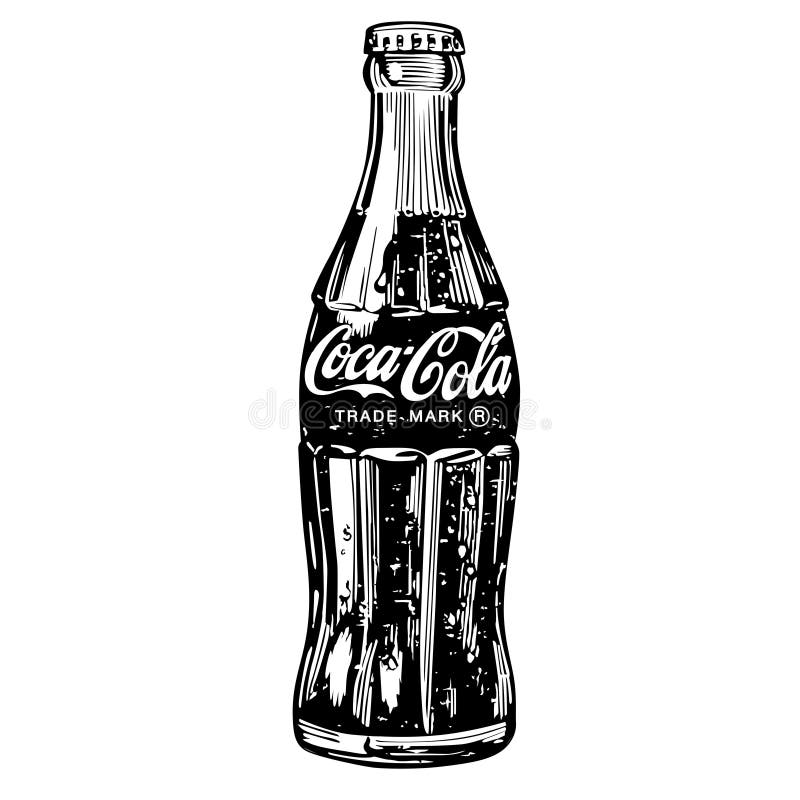 Die klassische Flasche Coca Cola auf weißer Hintergrundvektorillustration