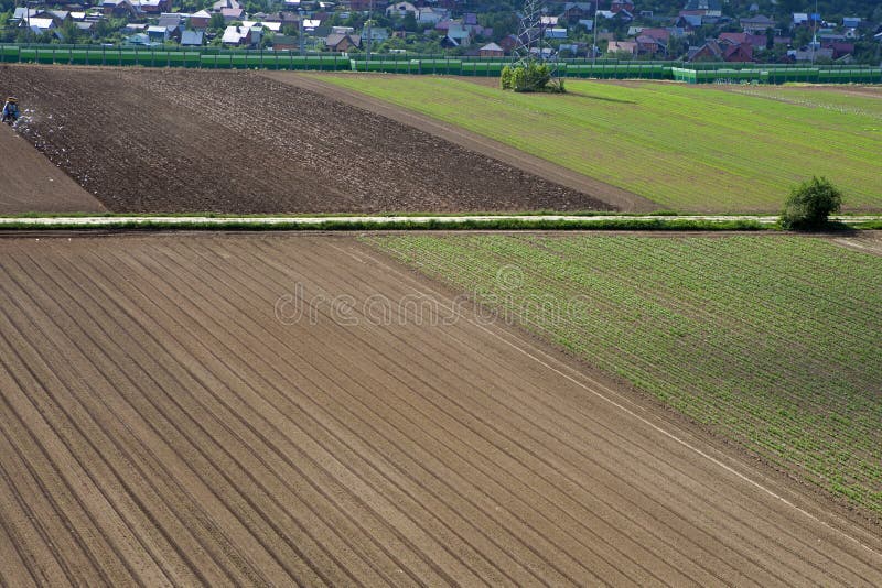 Die Landwirtschaft - lineare Bewässerung eines frühen Wachstumsfrühlingscr lizenzfreies stockfoto Die Landwirtschaft - lineare Bewässerung eines frühen Wachstumsfrühlingscr lizenzfreies stockfoto