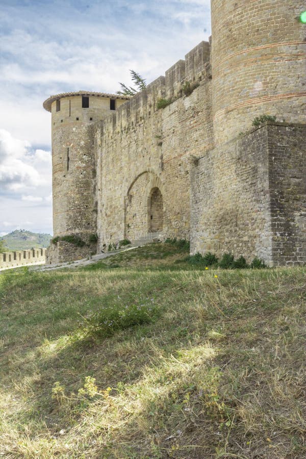 Die mittelalterliche Festung von Carcassonne stockbilder Die mittelalterliche Festung von Carcassonne stockbilder