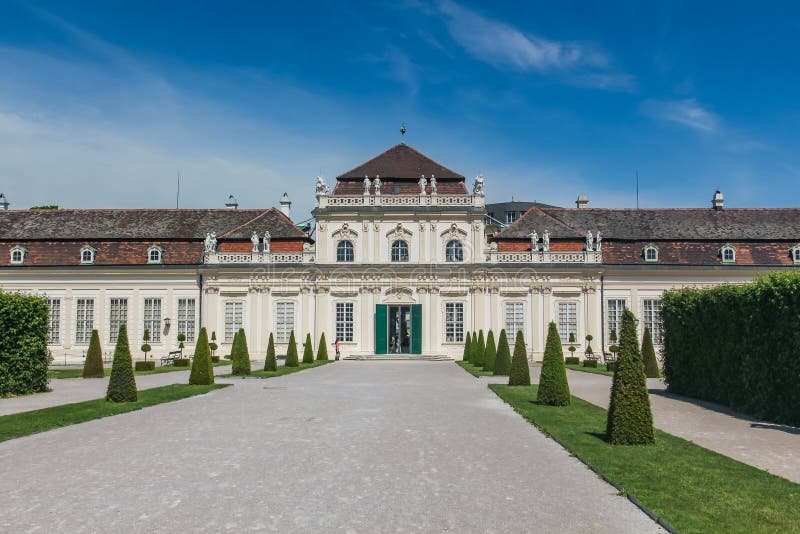 Die Orangerie, senken Belvedere-Palastgärten, Wien, Wien, Österreich stockfotografie Die Orangerie, senken Belvedere-Palastgärten, Wien, Wien, Österreich stockfotografie