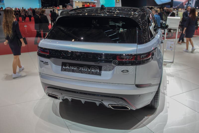 Die Schweiz; Genf; Am 8. März 2018; Rückseite Strecken-Rover Velars; Die 88. Internationale Automobilausstellung in Genf von 8. b stockbilder Die Schweiz; Genf; Am 8. März 2018; Rückseite Strecken-Rover Velars; Die 88. Internationale Automobilausstellung in Genf von 8. b stockbilder