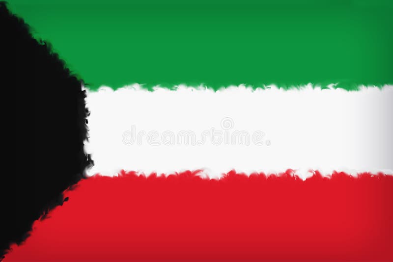 Die schöne Flagge von Kuwait-Abschluss oben lizenzfreie abbildung Die schöne Flagge von Kuwait-Abschluss oben lizenzfreie abbildung