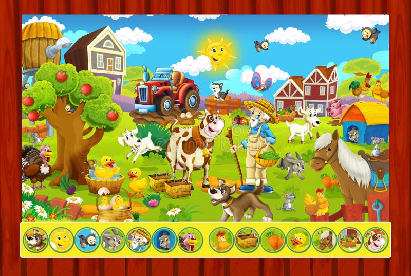 Beautiful and colorful farm related illustration for the children. Beautiful and colorful farm related illustration for the children