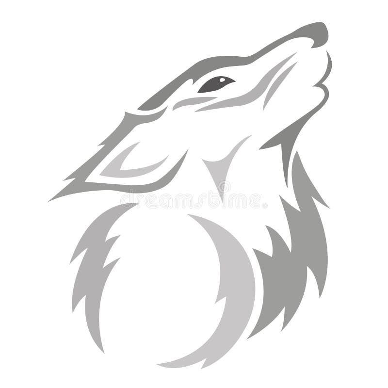Heulender Gray Wolf Vektor Abbildung Illustration Von Gray