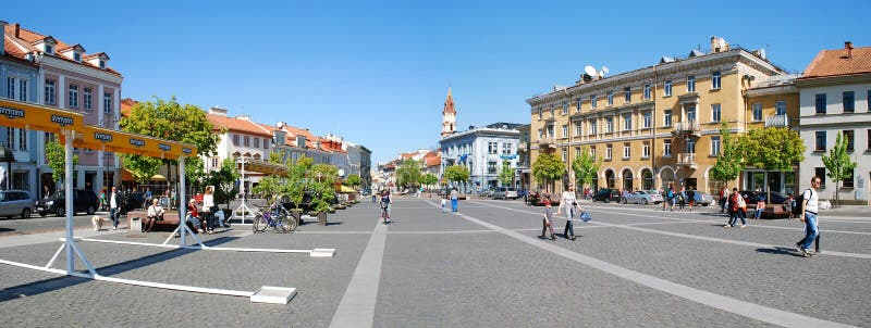 Der Rathausplatz in der Stadt Vilnius stockfotografie