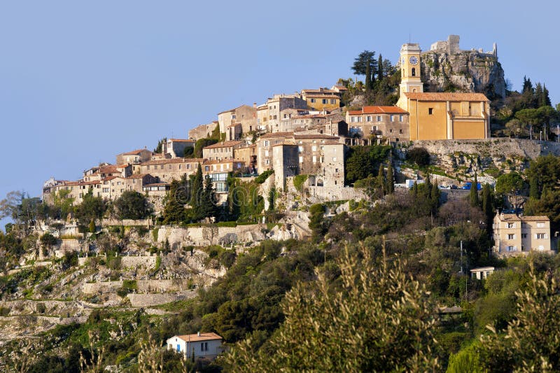 Die Stadt von Eze stockfoto. Bild von stadt - 24523836