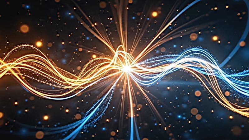 Die Starbursts Bewegung fließt leuchtend webend abstrakte Kunst Generative AI lizenzfreie abbildung