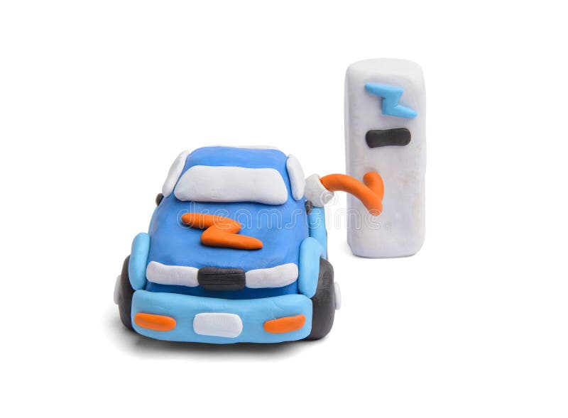 Die Stromversorgung für die Aufladung eines Elektroautos stockfoto Die Stromversorgung für die Aufladung eines Elektroautos stockfoto