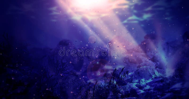 Die Tiefe des Meerwassers, das Unterwasser-worldDepth des Meerwassers, die Unterseite des Meeres stockfotografie