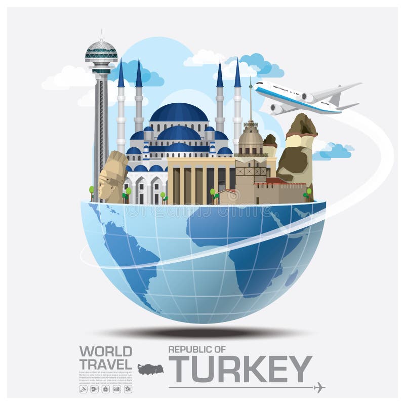 Die Türkei-Markstein-globale Reise und Reise Infographic stock abbildung Die Türkei-Markstein-globale Reise und Reise Infographic stock abbildung