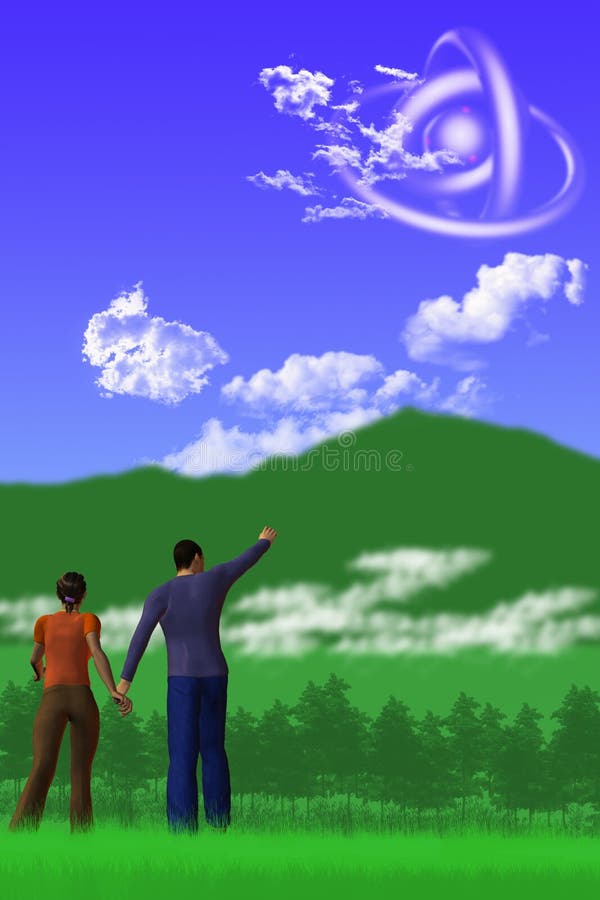 Die UFO-Anvisieren Stock Abbildung. Illustration Von Platte - 13400659