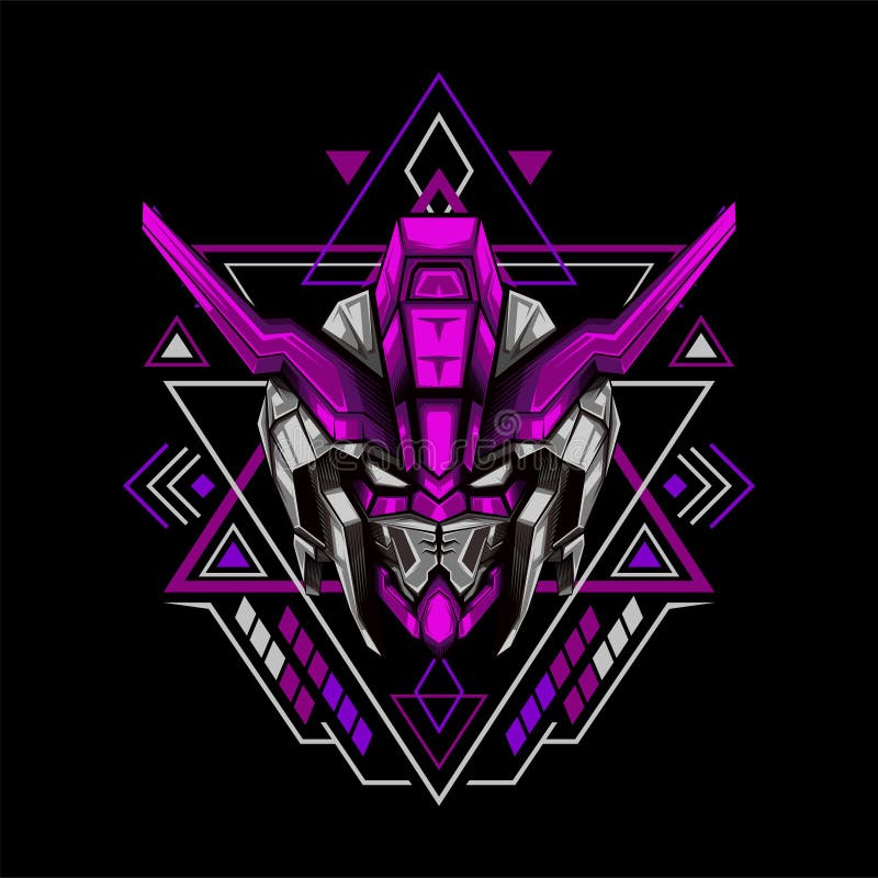 Die Violet Pink Antlers Robot-Illustration lizenzfreie abbildung