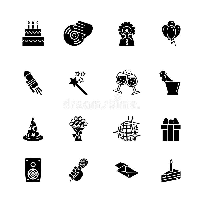 Dieciséis iconos negros del ordenador aislados en blanco ilustración del vector Dieciséis iconos negros del ordenador aislados en blanco ilustración del vector