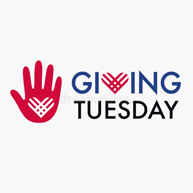 Giving Tuesday, global day of charitable giving. Helping hand with heart shape. Charity campaign banner design, vector illustration. Giving Tuesday, global day of charitable giving. Helping hand with heart shape. Charity campaign banner design, vector illustration