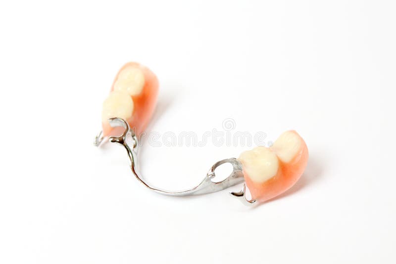 Artificial teeth on white background. Artificial teeth on white background.