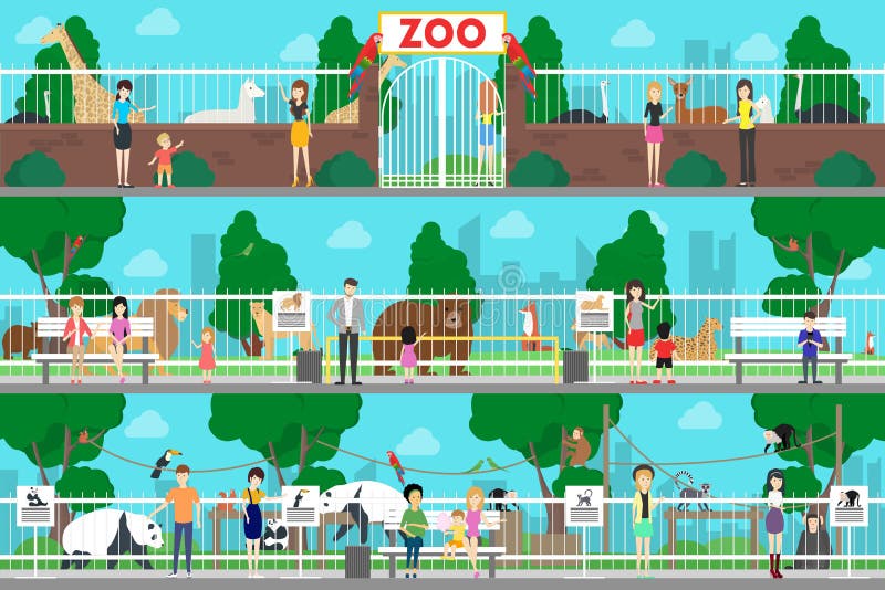 Dierentuin binnenlandse reeks royalty-vrije illustratie Dierentuin binnenlandse reeks royalty-vrije illustratie
