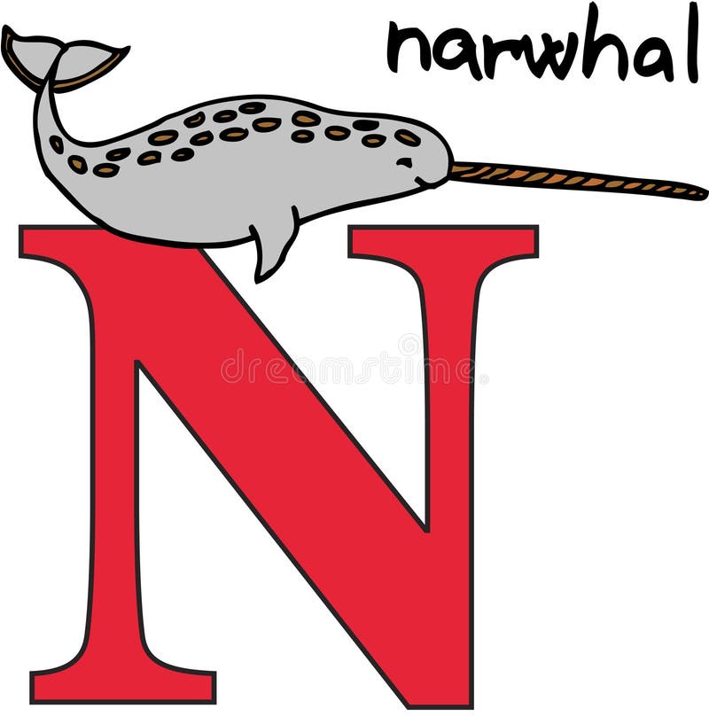 Dierlijk alfabet N (narwal)