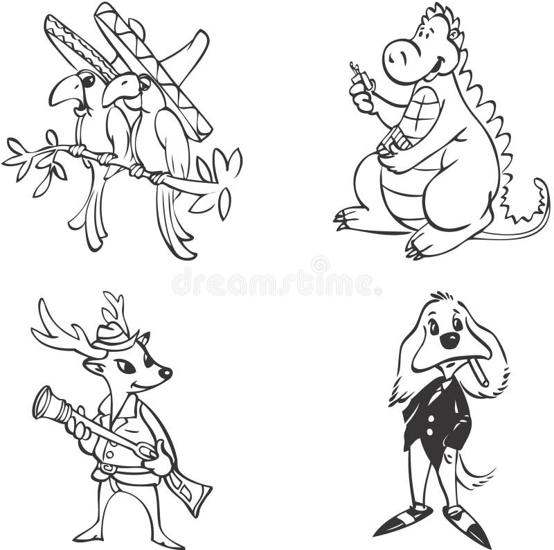 Misc humanized animal mascots for print and web use. Misc humanized animal mascots for print and web use.